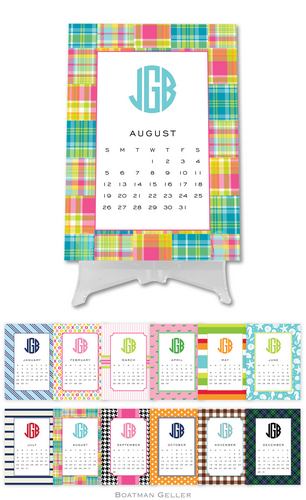 Personalized Preppy Desk Calendar from Boatman Geller
